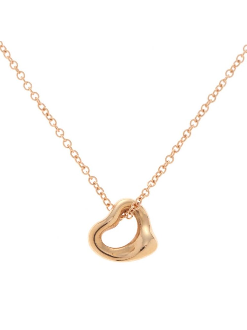 Tiffany & Co Open Heart Necklace Pink Gold